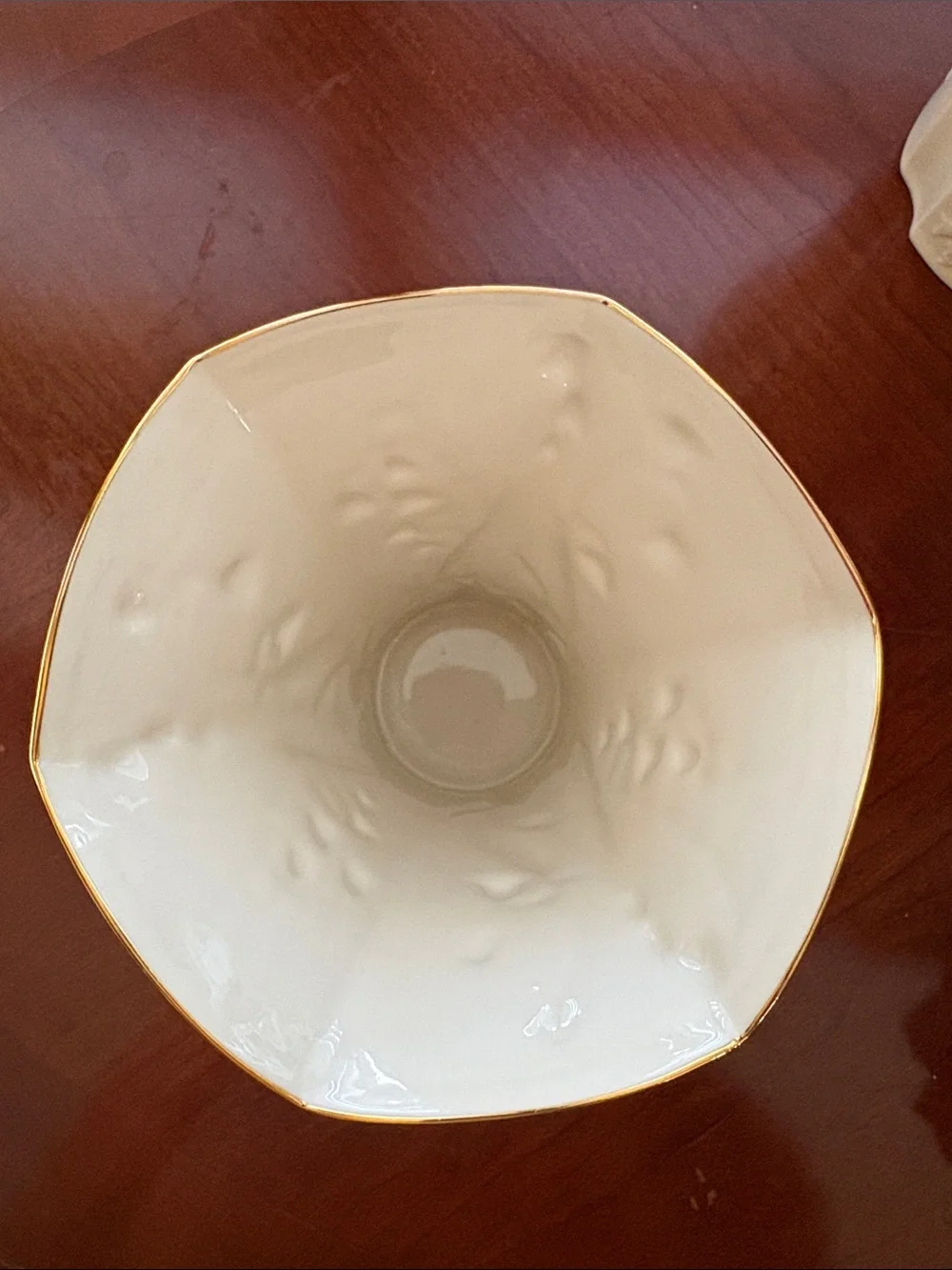 Vintage Lenox Ivory Embossed Floral Vase with 24K Gold Trim – 7